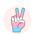 flag, hand, peace, transgender svg vector icon