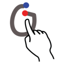 gestureworks, greek, omicron, stroke icon