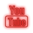 media, neon, set, social, youtube icon