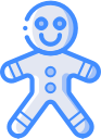 christmas, gingerbread, man, xmas svg vector icon