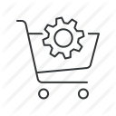 cart, ecommerce, gear, optimization, optimize, seo, shopping cart icon