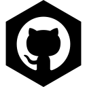 github, hexagon, media, social svg vector icon