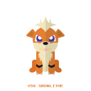 fire, growlithe, kanto, pokemon svg vector icon