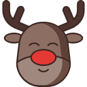 animal, deer, rudolph, santa claus svg vector icon