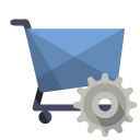 shoping,cart,gear icon