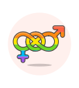 bisexual, lgbtq, sign svg vector icon