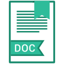 doc, extension, file, name svg vector icon