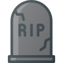 cemetery, death, grave, rip, stone svg vector icon