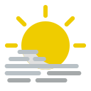 cloudy, day, fog, foggy, mist, sun, weather svg vector icon