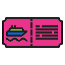 beach, decoration, holiday, liner, ocean, ticket, tourism svg vector icon