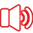 basic, red, speaker icon
