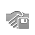 hand,handshake,diskette icon