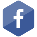 colored, facebook, hexagon, high quality, media, social, social media svg vector icon