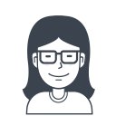 avatar, female, girl, glasses, person, user svg vector icon
