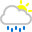 cloud, rain, sun svg vector icon