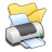 folder,yellow,printer,print icon