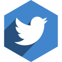 hexagon, media, shadow, social, twitter svg vector icon