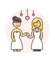 dance, gawns, lesbian, wedding svg vector icon