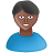 blue, features, male, user icon