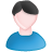 blue, male, user, white icon