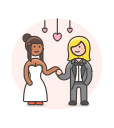 dance, gawn, lesbian, suit, wedding svg vector icon