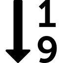 asc, numeric, sort svg vector icon