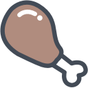 bird, chicken, drumstick, meat, turkey leg svg vector icon