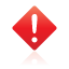 diamond, exclamation, red icon