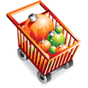 christmas, ecommerce, full, shoppingcart icon