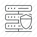 antivirus, data, hardware, security, server, shield, virus icon