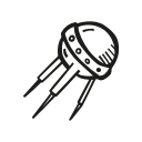 astronomy, space, space craft, space ship, sputnick svg vector icon