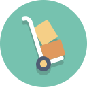 delivery, dolly, hand truck, packages svg vector icon