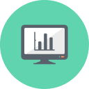 analysis, chart, charts, diagram, graph, graphs, monitor svg vector icon