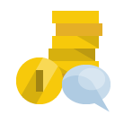 coin,speech,bubble icon