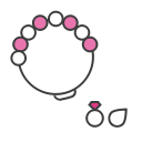 accessories, bracelette, diamond, jewelery, pearls, ring, tiara svg vector icon
