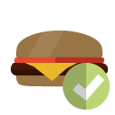 hamburguer,checkmark icon