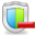 delete, shield icon