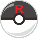 ball, pocket monster, poke, rocket, team svg vector icon