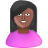 features, female, pink, user icon
