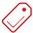 basic, red, tag icon