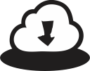 arrows, cloud, direction, down, download, handrawn svg vector icon
