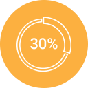 chart, diagram, graph, pie chart, pie graph, thirty svg vector icon