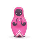 matryoshka, pink icon