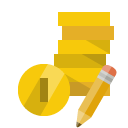 coin,pencil icon