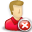 delete, red, user icon
