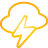 basic, thunder, weather, yellow icon
