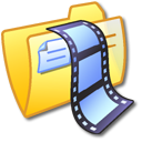 folder,yellow,video icon