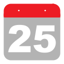 calendar, event, five, hovytech, schedule, twenty-five, two svg vector icon