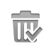 trash,checkmark icon