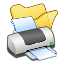 folder, printer, yellow icon